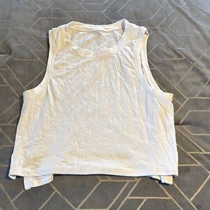 Lululemon Athletica White Muscle Tee Crop Sleeveless
